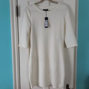 Asos Vila textured 3/4 sleeve shift dress - cream